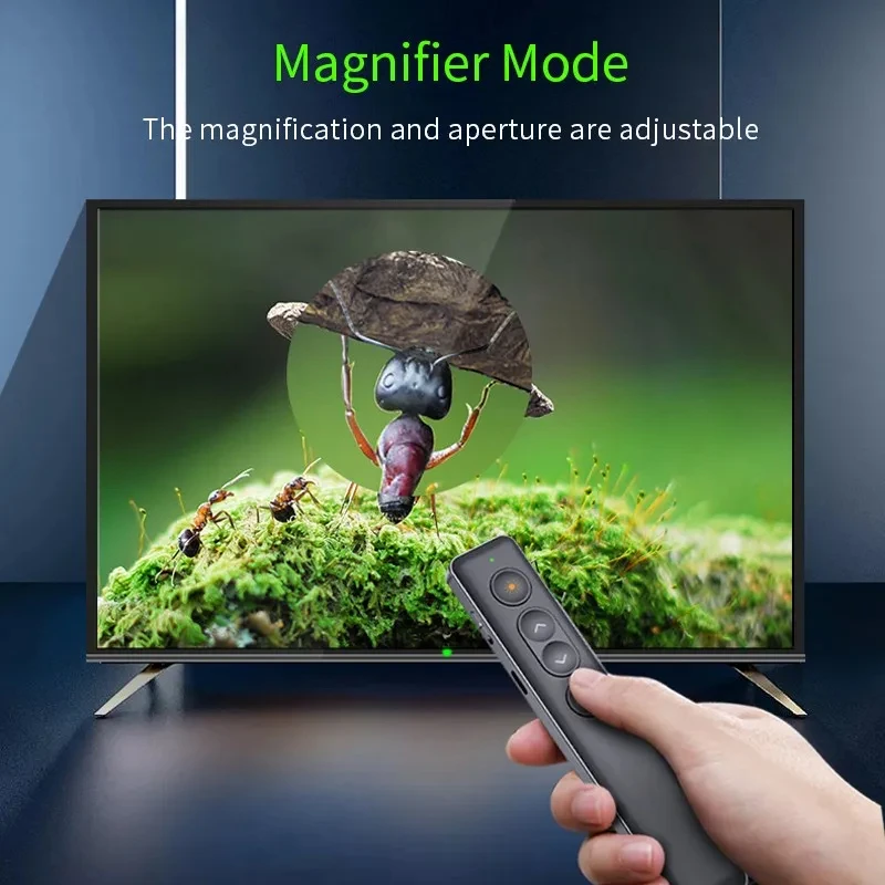 Double Laser Pointer Pen H90S Wireless Presenter Green Red Laser Spotlight Magnifier Mode Air Mouse Page Turning Remote Control