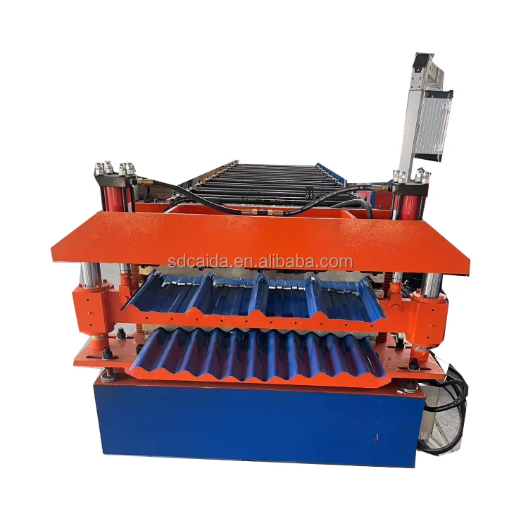 Factory Prices High Productivity 840 Trapezoidal And 800 Corrugated Double Layer Metal Roofing Sheet Making Machine