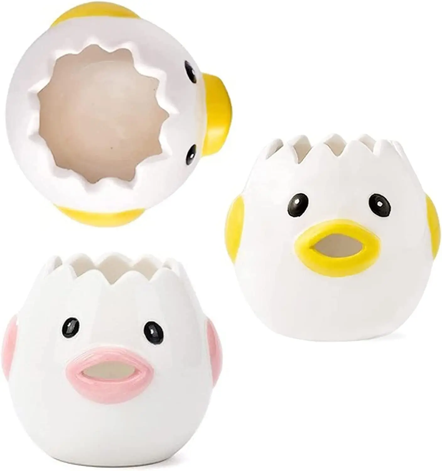 Egg Filter Splitter Opeaner Automatic Separation Kitchen Cooking Tool Ceramics Cute Little Chicken Egg Yolk Separator