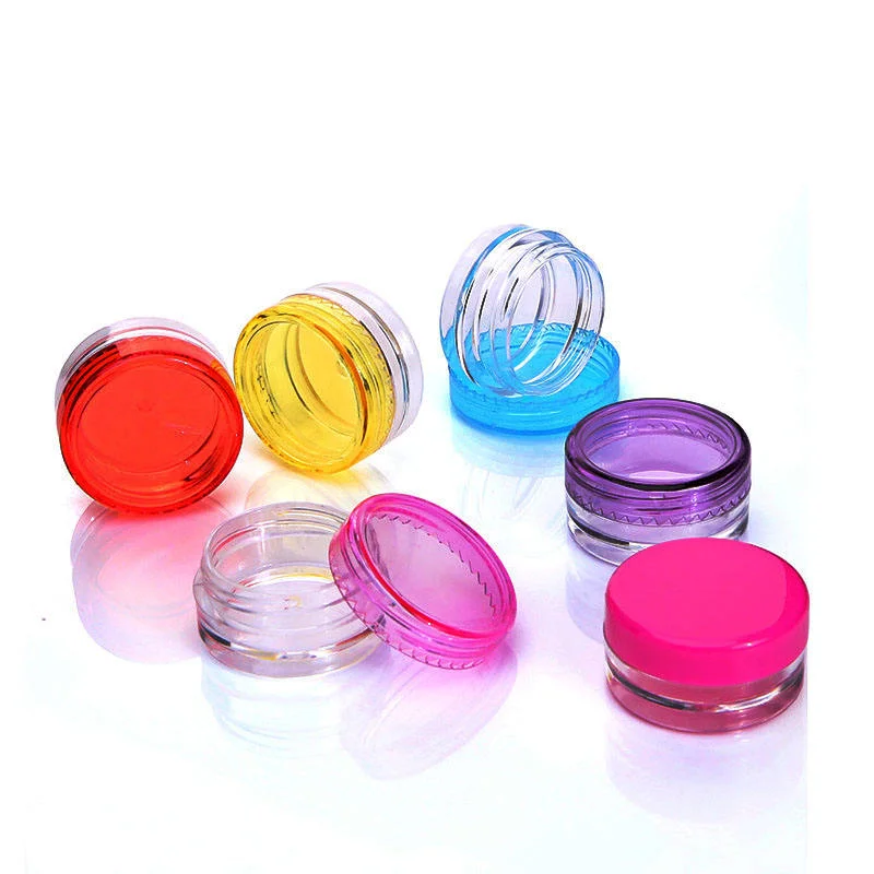 PS Plastic jar For Loose Powder 3g 5g Clear Cream Jar Plastic Pot Mini Transparent Cosmetic Sample Container With Lid