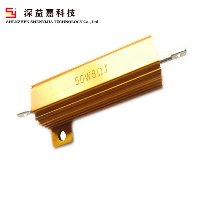 Chinese SHENYIJIA Manufacturer High-Voltage Aluminum Housed Wire-Wound LED Circuit Resistor 50W 8R J Electrical Components