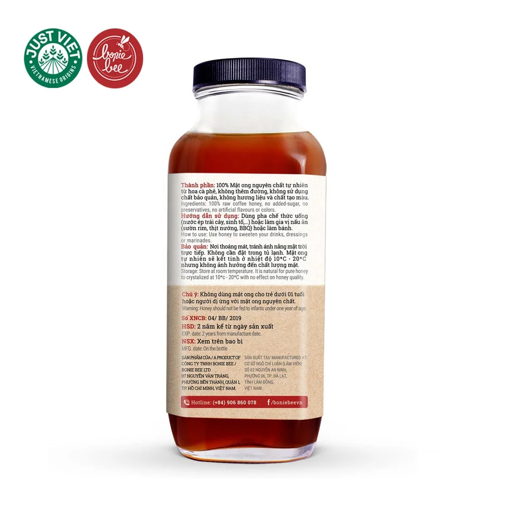 Premium Vietnamese Ripen Honey - Bonie Bee Rambutan Flower Honey 630gr