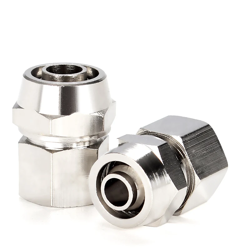 Female Straight Rapid Adaptor Pneumatic Air Fitting Quick Connectors Brass Nickle Plated Laize