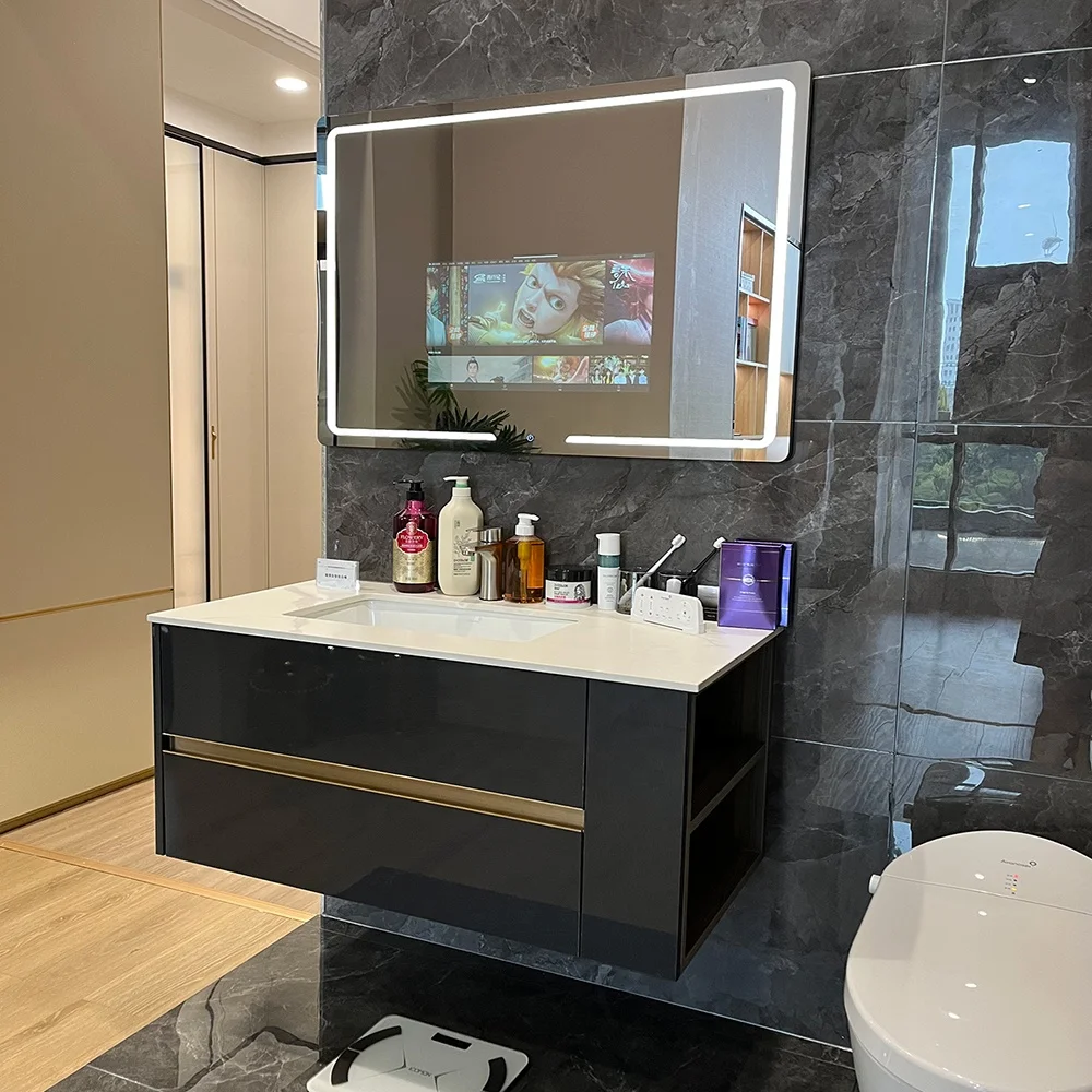 21.5inch smart bathroom mirror LED lighting mirror with Android 11 smart system bluetooth music and video display