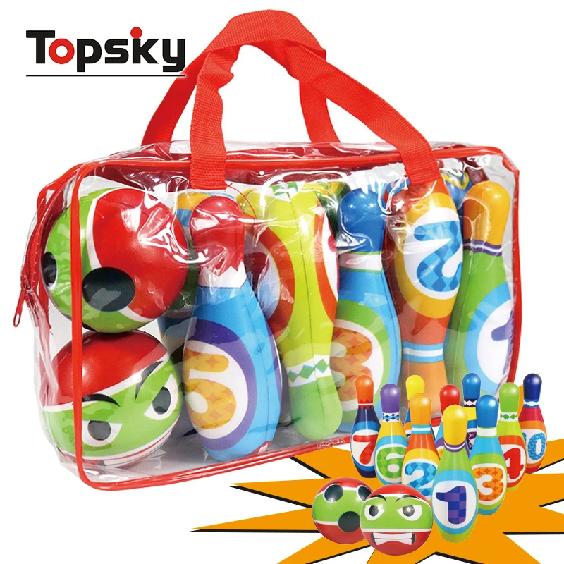 Popular Hand Eye Coordination Bowling Toys Indoor Outdoor Activity Interactive Play Game Colored Bowling Ball Toddler Toys