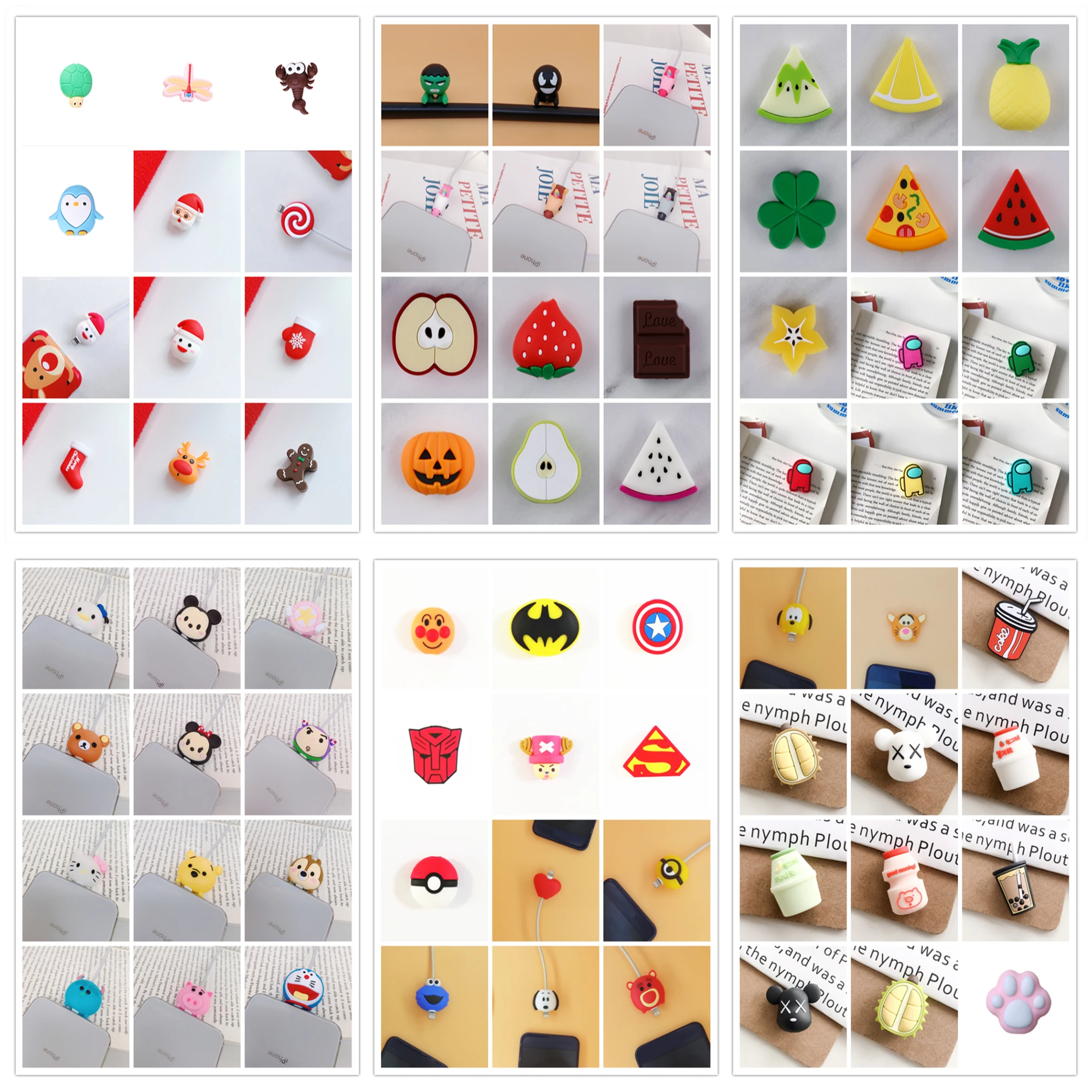 ПВХ силиконовый персонализированный протектор кабеля зарядного устройства с изображением животных из мультфильмов