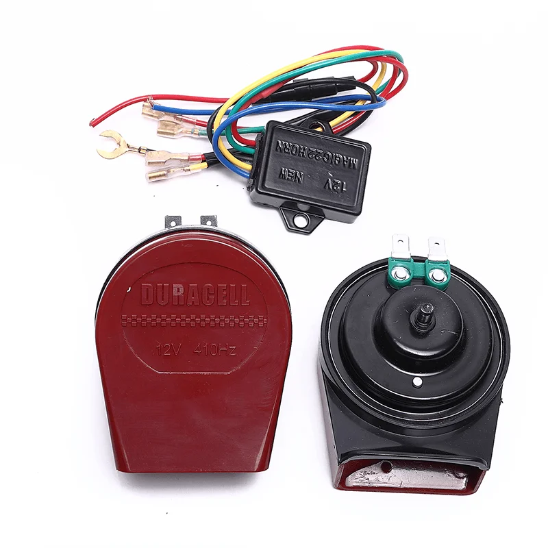 OEM Custom 80MM 12V/24V Musical Car Horns High Quality Red Snail Car Horn For Universal Vehicle