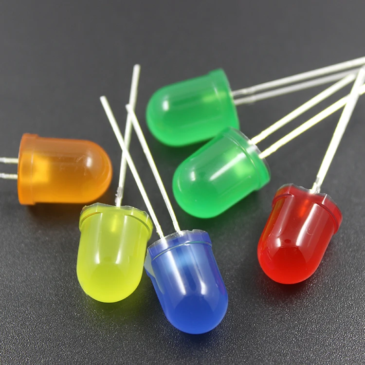 F10 / 10 мм круглая головка с красным, зеленым, желтым и синим светодиодами