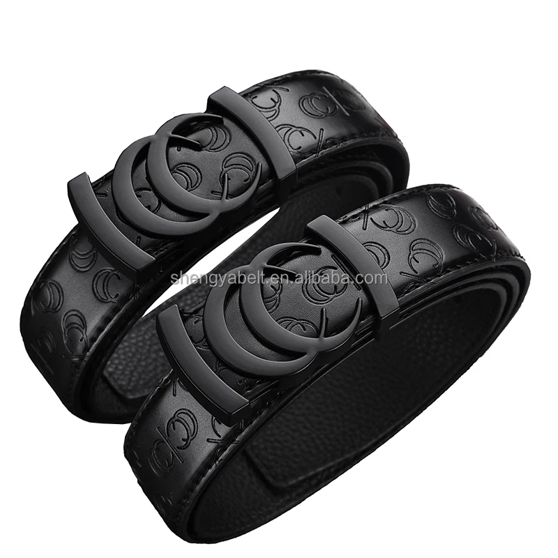 High Quality Professional Black Double C Letter Designer Belt for Men and Women