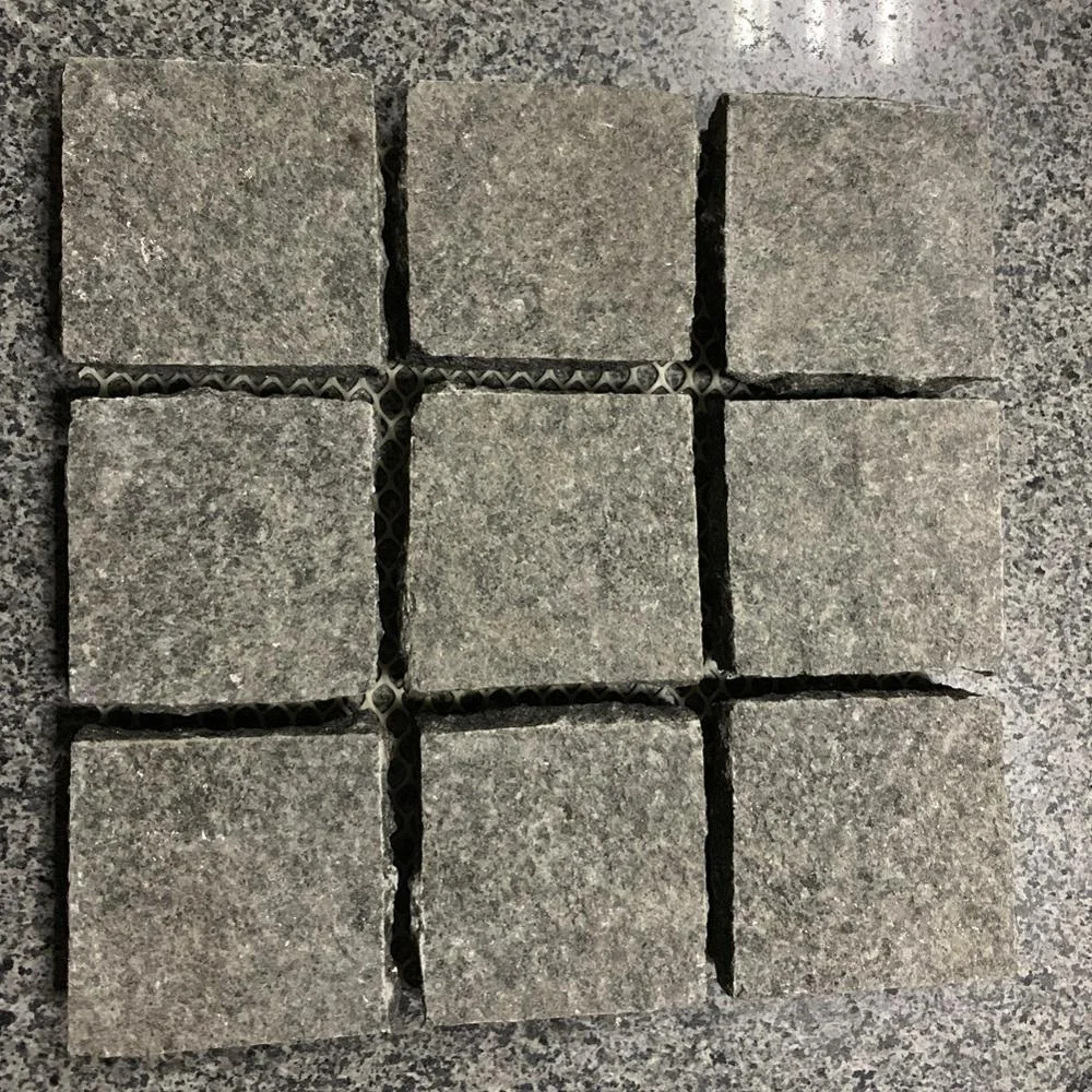 Samistone 100*100mm Granite Cobble Competitive Price Grey Granite Cobblestone for Driveway Pavers