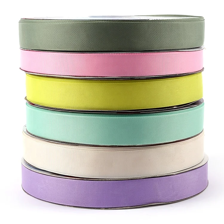  High quality thicken polyester pure color webbing knitting home textile grosgrain satin