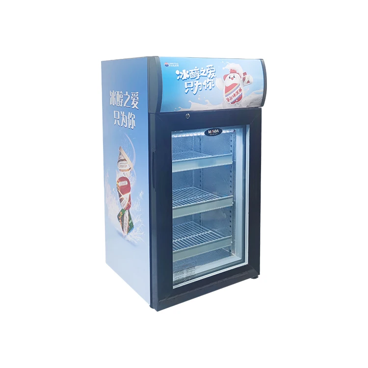 Meisda SD50B 50L Three-Layered Tempered Glass Door Single-Temperature Freezer for Grocery Shop Ice Cream Frozen Food