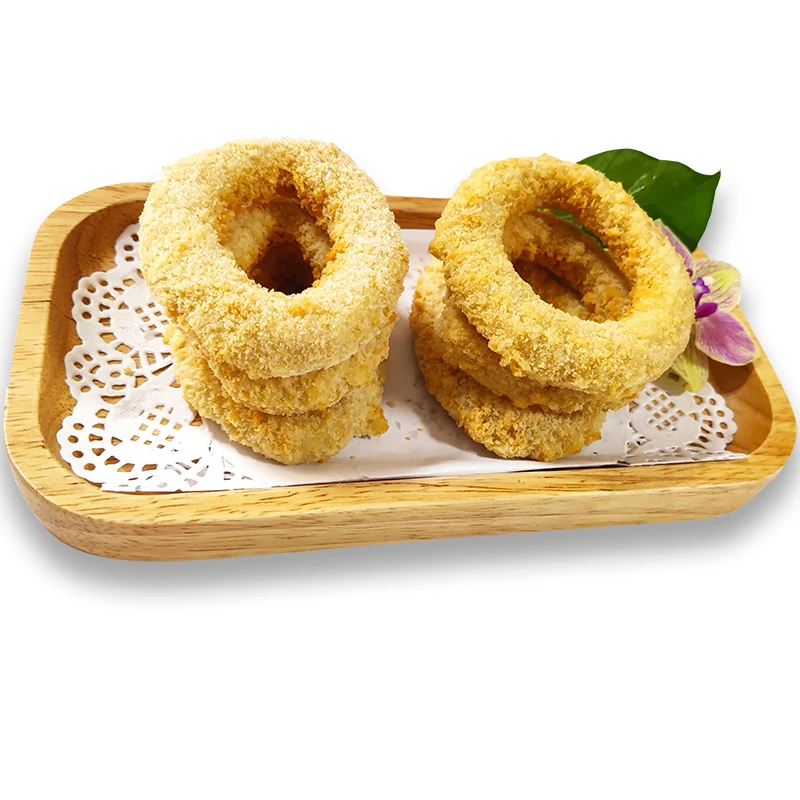 
Frozen seafood blanched squid rings breaded calamary flower ring squid key ring in Japan 