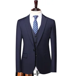 Новинка 2020, Весенние Свадебные Мужские костюмы, облегающий мужской костюм из 3 предметов