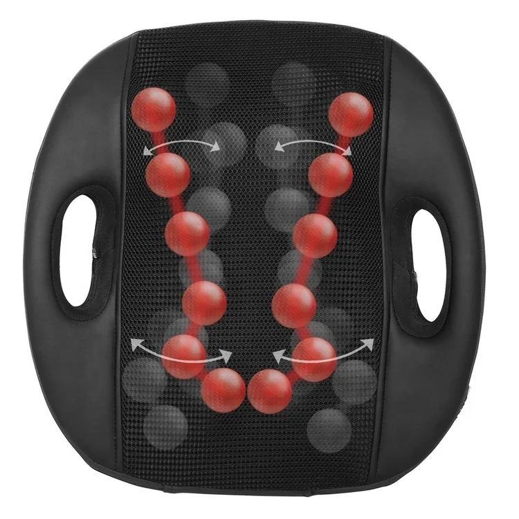 12 deep-kneading Shiatsu massage nodes with heating massage cushion pillow massager
