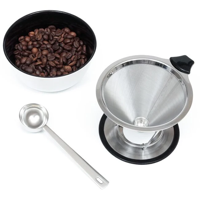 High Quality Funnel Dripper Brewer Stainless Steel Pour Over Coffee Dripper