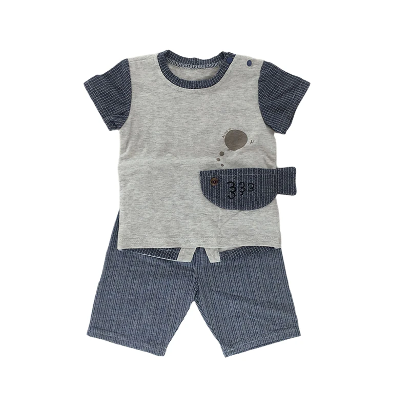 2021 hot sale eco-friendly organic cotton baby boy clothes newborn baby summer clothes set