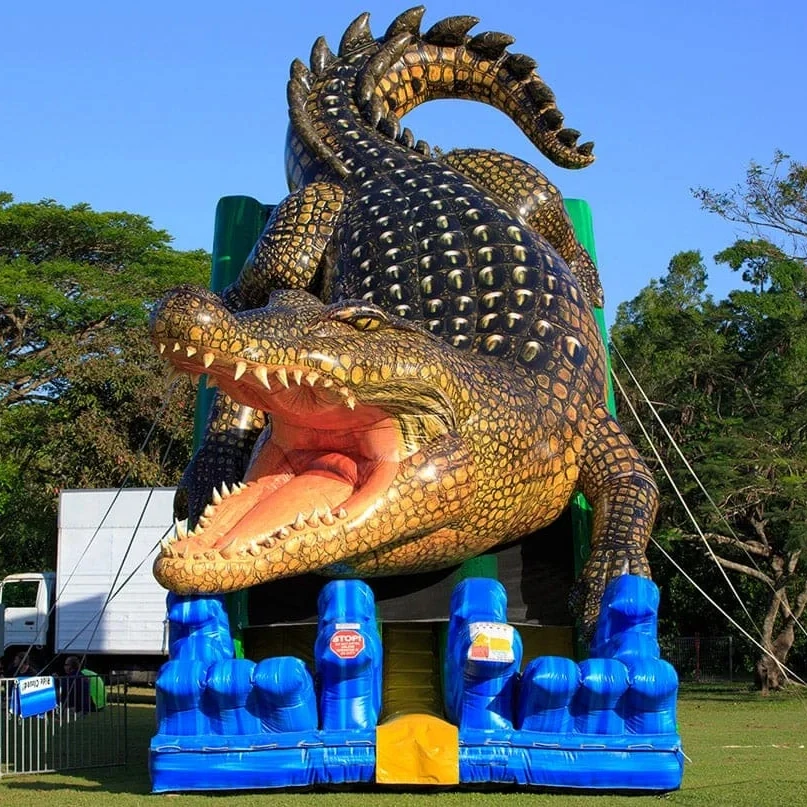 Commercial PVC large outdoor inflatable slide for sale Large crocodile slide