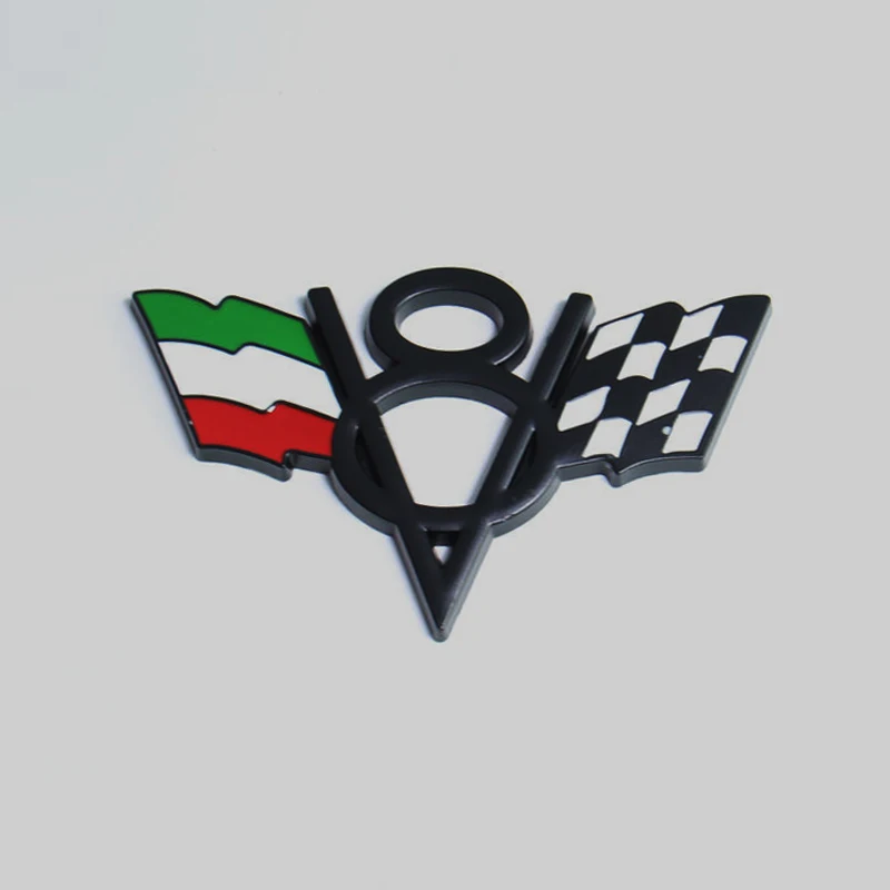 Wholesaler Firmly Pasted 3D Car Metal Waterproof Decoration Metal V8 Letters Badge National Flag Car Sticker For Universal Car