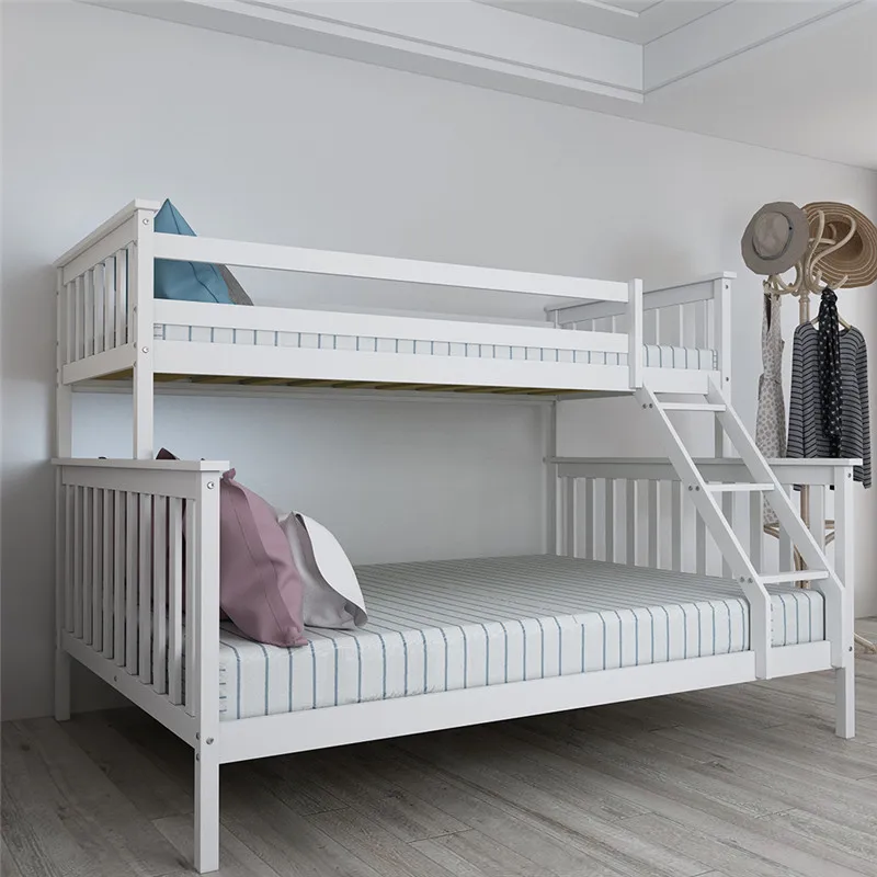 High Quality double decker kids children bunk bed triple wood loft bed