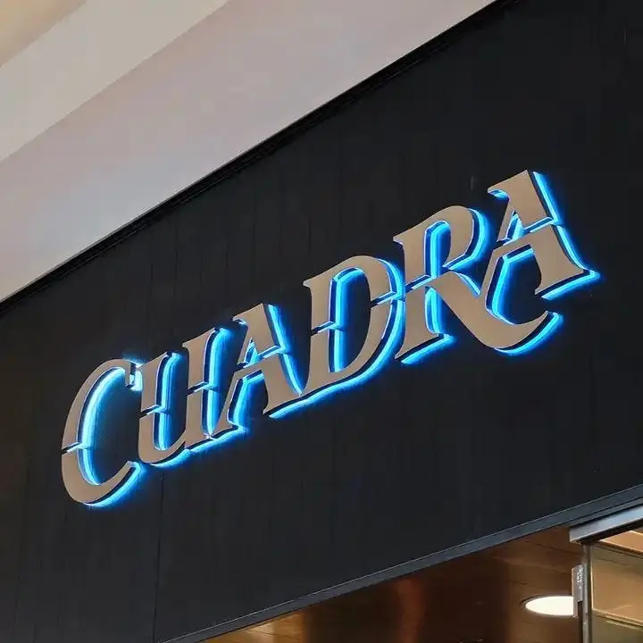 waterproof outdoor signage business name sign customized metal logo Backlit Led Logo Business Signboard