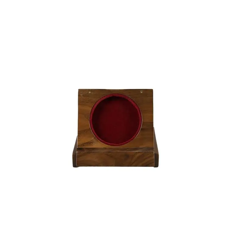 DS Custom Wholesale Walnut Medal  Wooden Souvenir Foldable Handmade Laser Engraving Wood Coin Gift Packaging Box