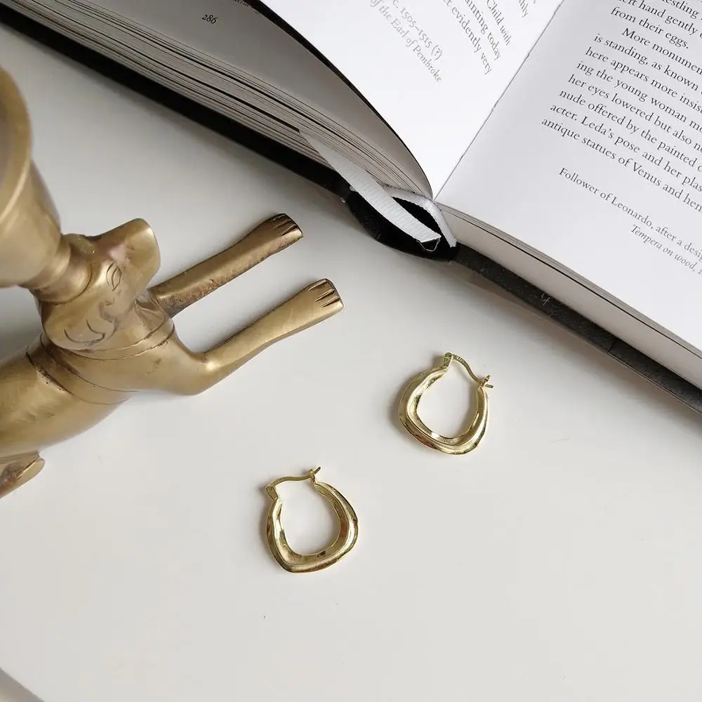 Morocco amorous 925 sterling silver irregular gold earring