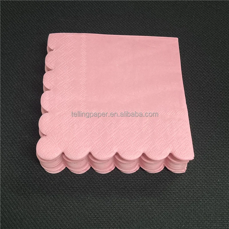 Customized Manufactured Company Disposable Colored Paper Napkins White Brown Black Bar Logo Pack Style Pink Dinner Napkins