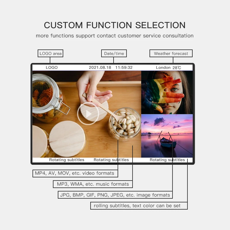slim wall mounted 18 22 27 32 43 49 55 65 86 inch multi touch screen 4k LCD screen digital signage and displays monitor
