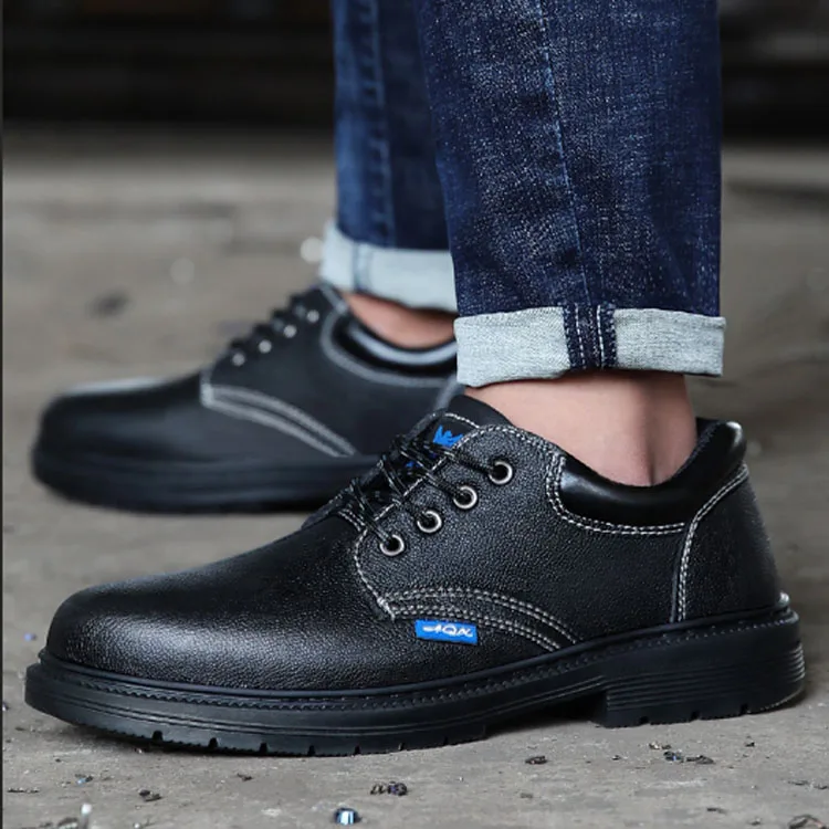 cost-effective  leather breathable fashion safety shoes with steel toe work leather safety shoes for men