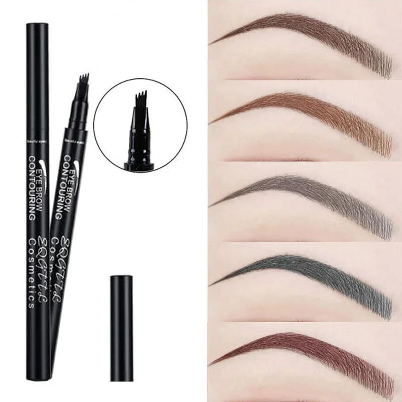4 Head Makeup Eyebrow Enhancers 5 Colors High-end Automatic Matte Eyebrow Pencil Waterproof Tattoo Pen Long-lasting Cosmetics