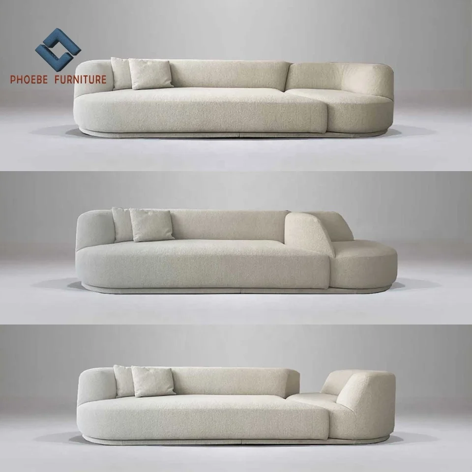 Foshan professional high end modern fabric bordone sectional sofa with swivel armchairs furniture manufacturer