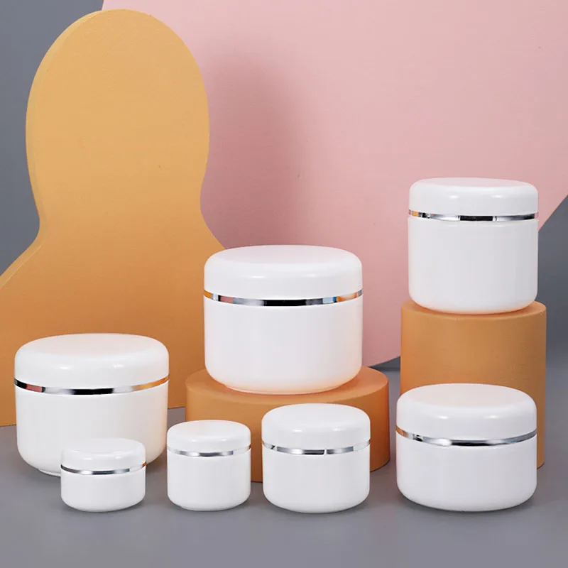 High Grade PP Empty Round White Cosmetic Plastic Jar with Liner for Skin Care Cream Box Packaging