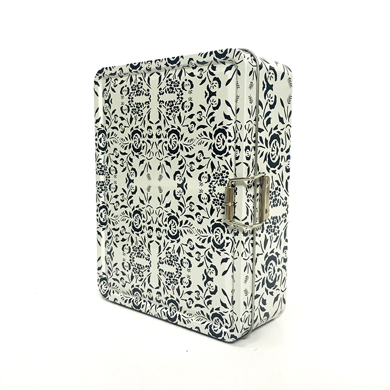 Rectangular Tinplate Buckle Custom Iron Box Packaging Large Gift Box Big Metal Case Storage Jewelry Tin Box With Lock