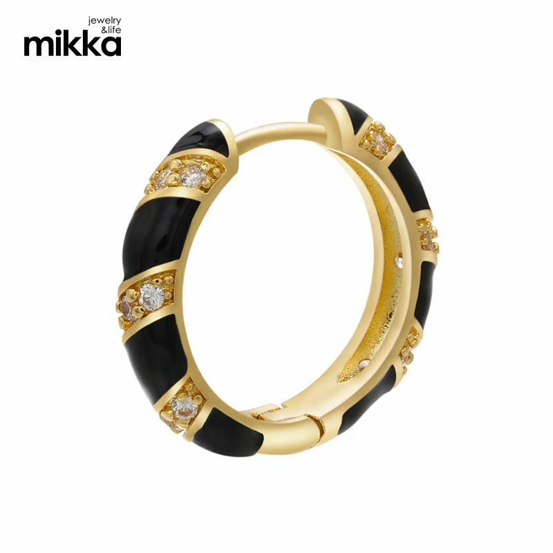 Fashion New Copper Gold-Plated Zircon Earring Rainbow Color Drip Glaze Enamel Small Gold Hoops Earring For Women