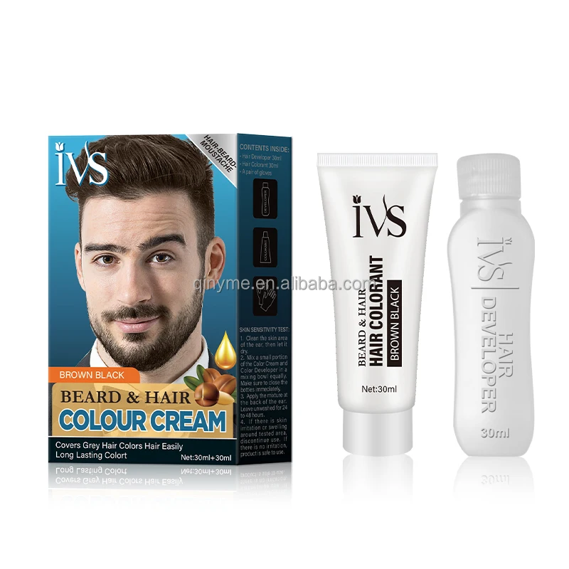 OEM Brown Black Colour For Men Instant IVS Beard Mustache Beard Dye