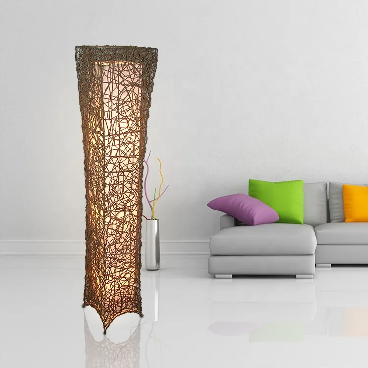 rattan floor lamp