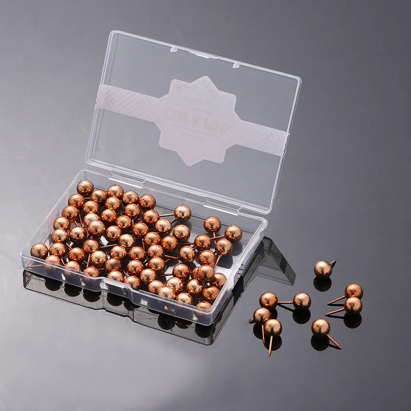 Factory Direct Sale Rose Gold Plated Earth Nail Gold Push Pins Thumb Tacks INS Wind Photo Wall Press Nail