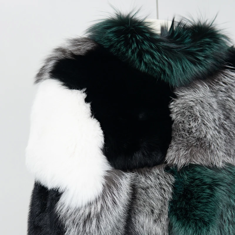 NAFA Wholesale New Fashion Ladys Fluffy Colourful Real Fox Fur Coat for 2024 Cold Winter