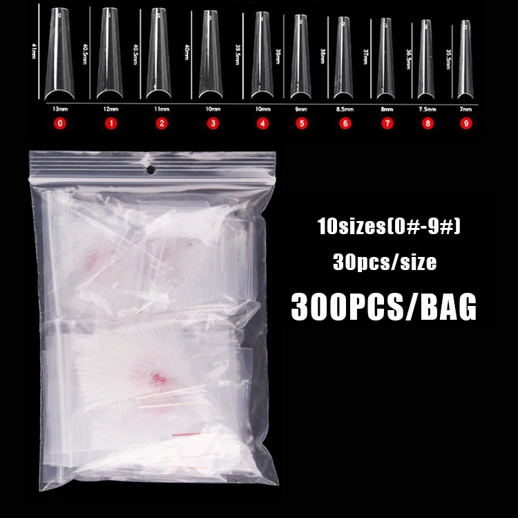 New Arrival Soft Gel Transparent XXL Square French Nail Tips Clear Coffin Nail Sticker French Tips For Salon Shops