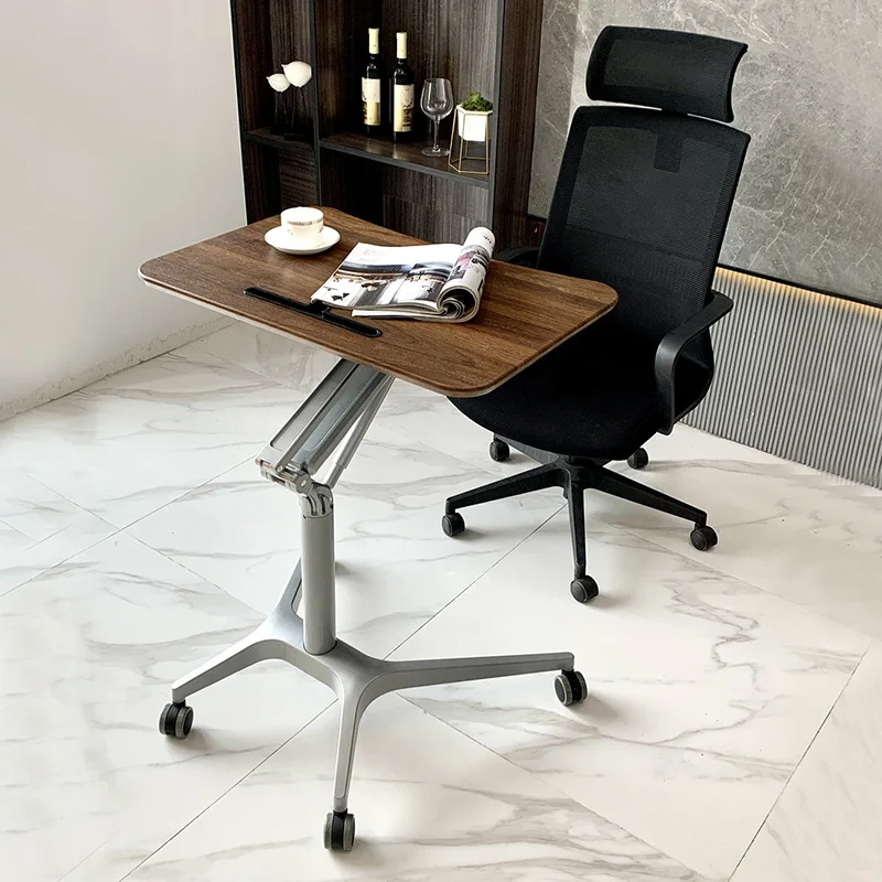 Rolling Standing Desk Height Adjustable Mobile Stand Up Computer Tilt Top Desks Laptop Stand for Small Spaces