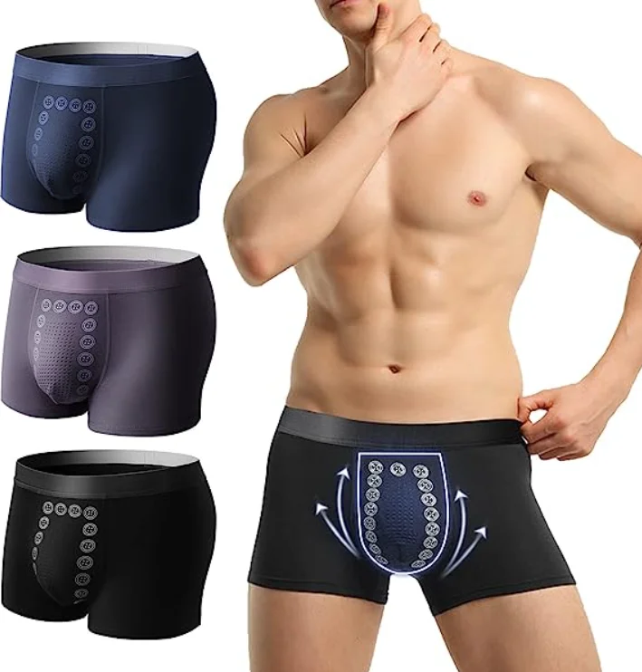 energy field therapy mens underwear graphene underwear magneticeft men Ice Silk Boxer Briefs