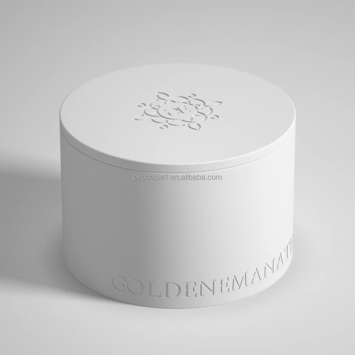 Cheap Modern Minimalist Luxury Round Debossed Carved Cement Concrete Candle Jars Candle Jars Holder Vessel Container with Lid