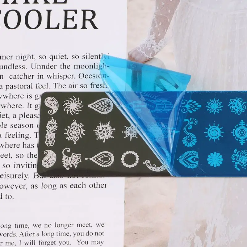 mix style 12*6cm Stainless Steel Nail Art Design Stamping Template Nail Polish Pattern Seal Mold Nail Art Gel Design Plate