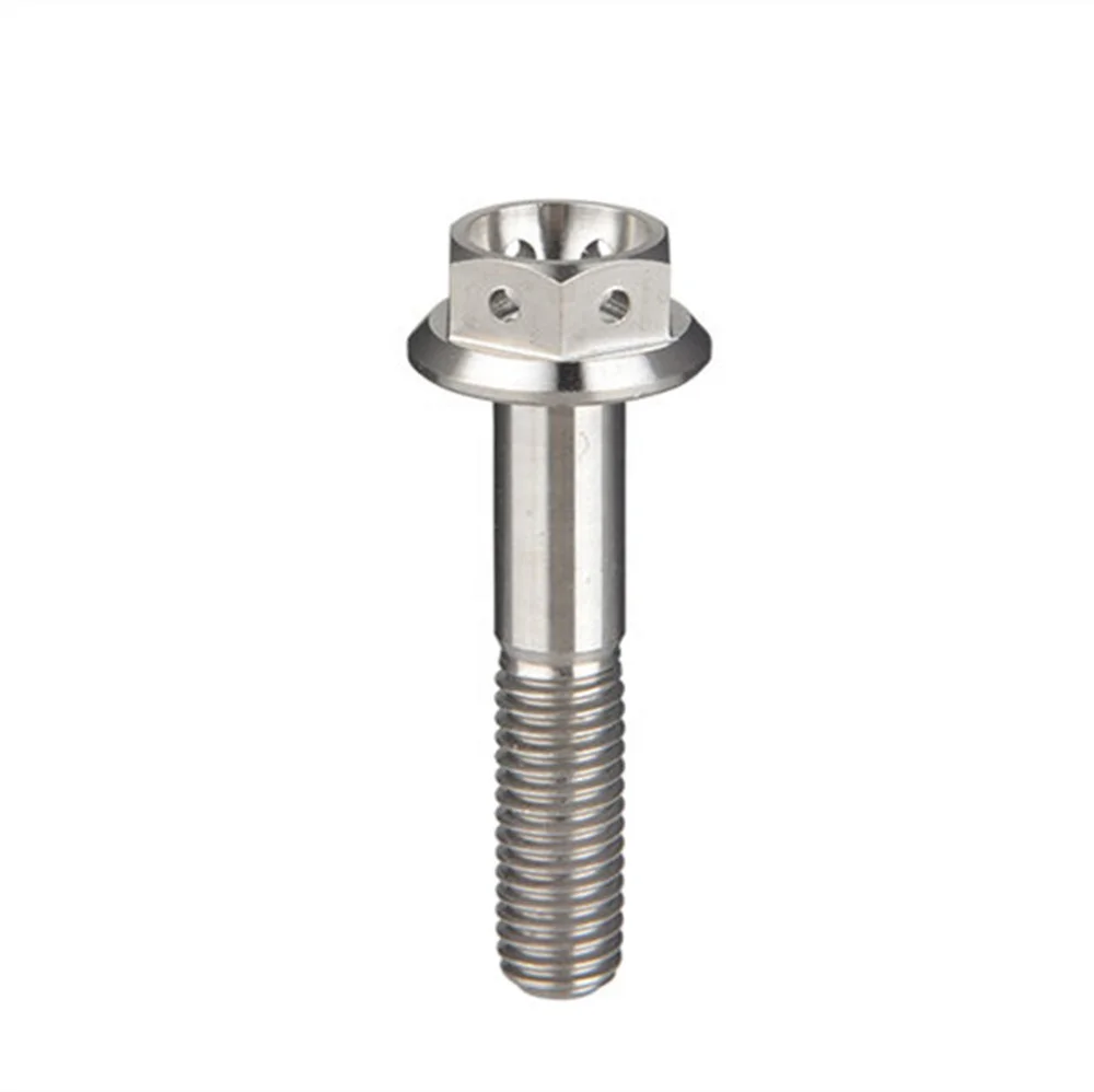 GR5 Titanium DIN6926 M6x45 Hex Flange bolts silver color For sale