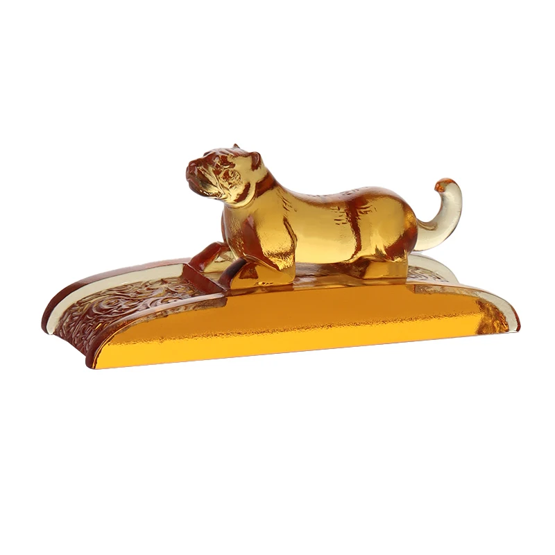 Статуэтка тигра из хрустального стекла ручной работы по индивидуальному заказу для украшения дома и офиса