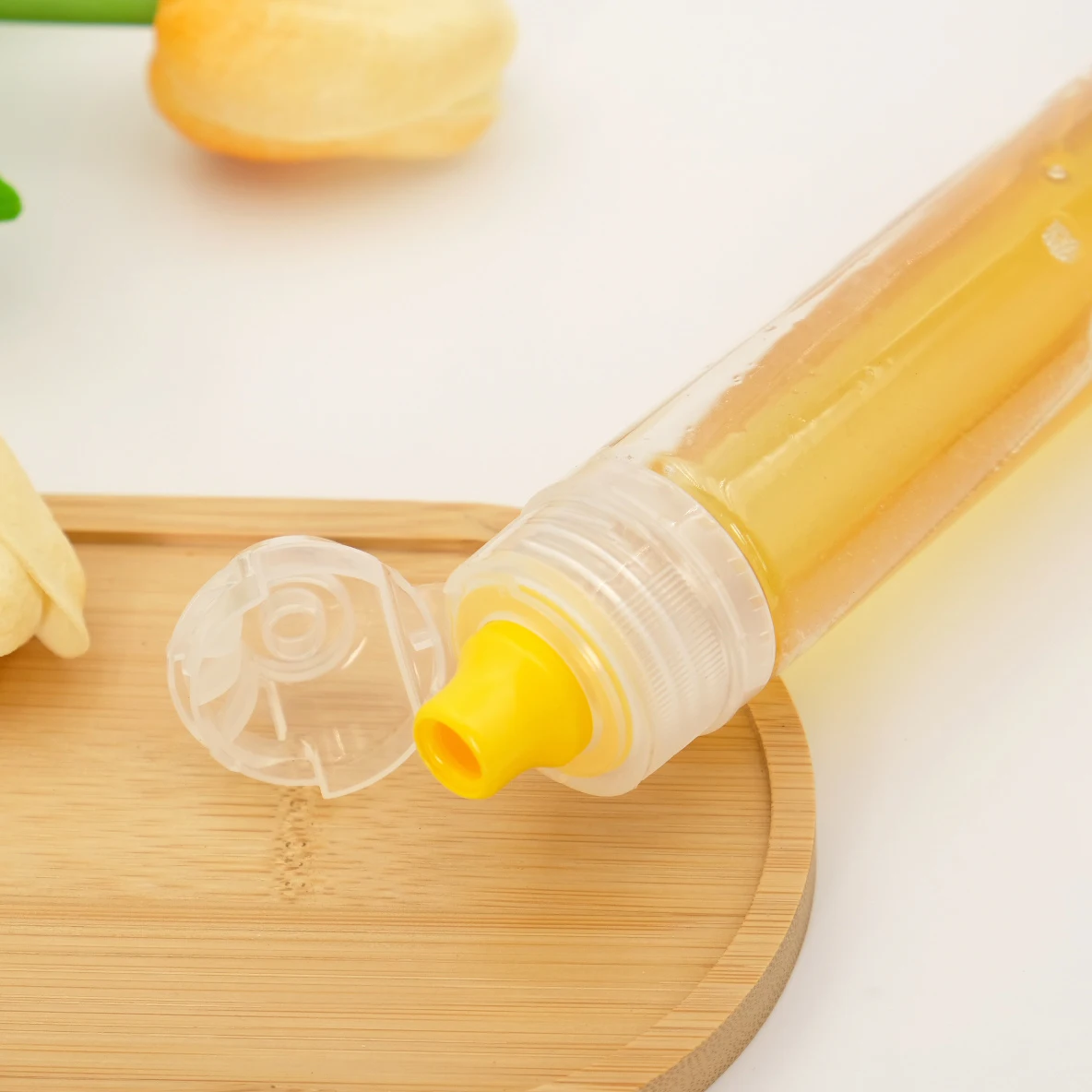 3Oz Honey Bottles Reusable Plastic Squeeze Bottle with Flip Cap Condiment Dispenser For Ketchup Salad Sauce Honey