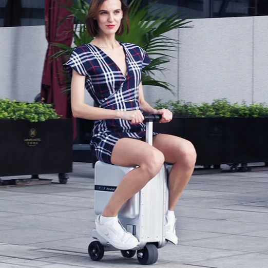 Airwheel SE3miniT 20 inch carry on smart riding luggage with three wheels luggage scooters for kids ride on luggage suitcase