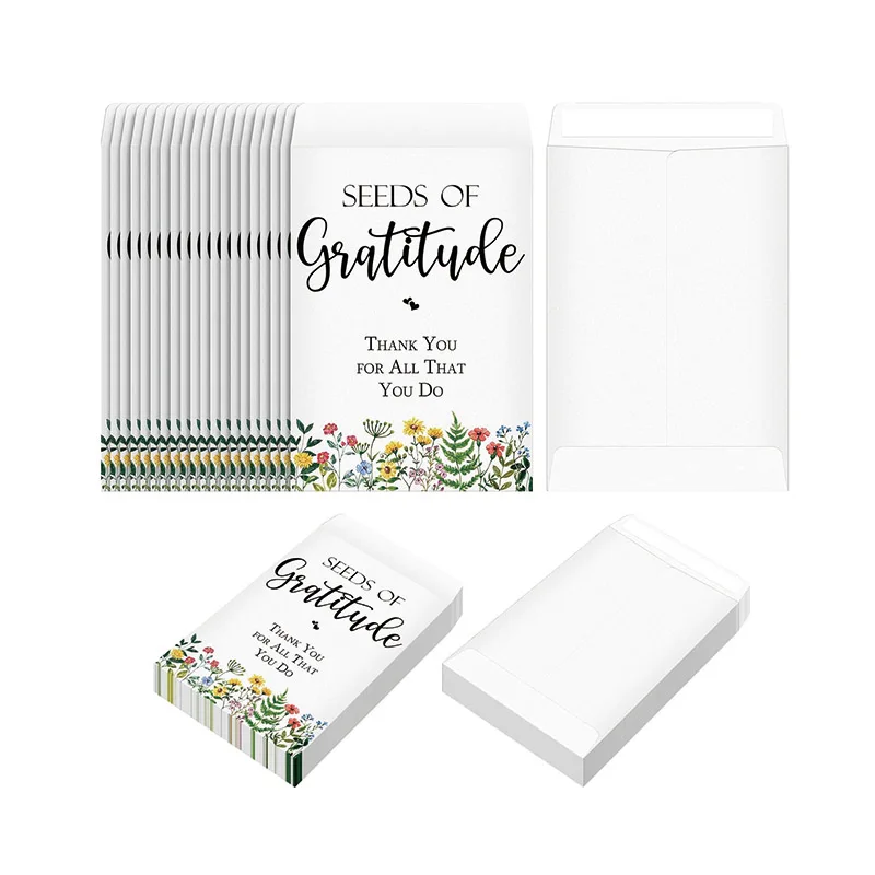 Wildflower Seed Packets Small Coin Storage Kraft Flower Seed Envelopes for Office Baby Shower Wedding Gratitude Gift
