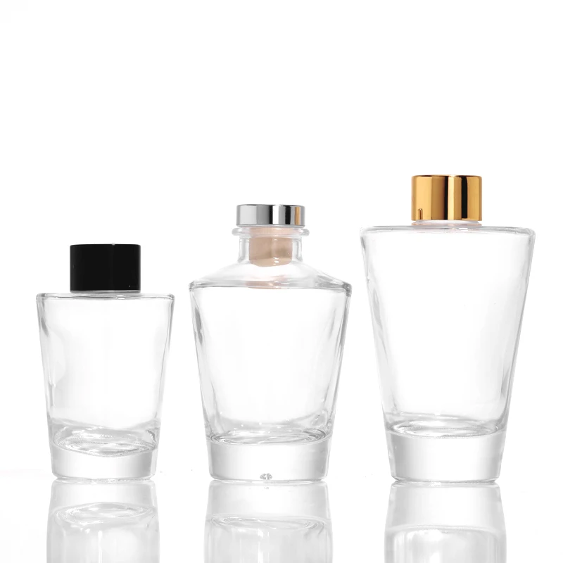 100ml 150ml 200ml inverted cone shaped decorative glass diffuser bottle with cap